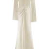 Iris Long Sleeve Satin Maxi Dress – Blush Gold Iris Long Sleeve Satin Maxi Dress – Blush Gold