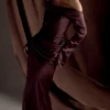 Iris Long Sleeve Satin Maxi Dress – Dark Chocolate