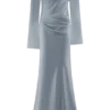 Iris Long Sleeve Satin Maxi Dress – Frosted Blue Iris Long Sleeve Satin Maxi Dress – Frosted Blue