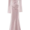 Iris Long Sleeve Satin Maxi Dress – Soft Pink Iris Long Sleeve Satin Maxi Dress – Soft Pink
