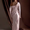Iris Long Sleeve Satin Maxi Dress – Soft Pink Iris Long Sleeve Satin Maxi Dress – Soft Pink