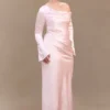 Iris Long Sleeve Satin Maxi Dress – Soft Pink Iris Long Sleeve Satin Maxi Dress – Soft Pink