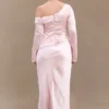 Iris Long Sleeve Satin Maxi Dress – Soft Pink Iris Long Sleeve Satin Maxi Dress – Soft Pink