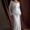 Iris Long Sleeve Satin Maxi Dress – White Iris Long Sleeve Satin Maxi Dress – White
