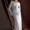 Iris Long Sleeve Satin Maxi Dress – White Iris Long Sleeve Satin Maxi Dress – White