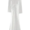 Iris Long Sleeve Satin Maxi Dress – White Iris Long Sleeve Satin Maxi Dress – White