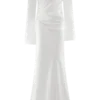 Iris Long Sleeve Satin Maxi Dress – White Iris Long Sleeve Satin Maxi Dress – White