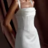 Isabel Satin Corset Mini Dress – White Isabel Satin Corset Mini Dress – White