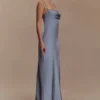 Isadora Lace & Satin Maxi Dress – Frosted Blue Isadora Lace & Satin Maxi Dress – Frosted Blue