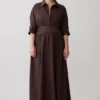 Isolde Long Sleeve Cotton Maxi Dress – Dark Chocolate Isolde Long Sleeve Cotton Maxi Dress – Dark Chocolate