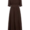 Isolde Long Sleeve Cotton Maxi Dress – Dark Chocolate Isolde Long Sleeve Cotton Maxi Dress – Dark Chocolate