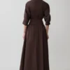 Isolde Long Sleeve Cotton Maxi Dress – Dark Chocolate Isolde Long Sleeve Cotton Maxi Dress – Dark Chocolate