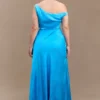 Jacinta One Shoulder Maxi Dress – Cyan Blue