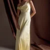 Jacinta One Shoulder Maxi Dress – Pastel Lemon
