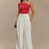Jacqueline Pleated Wide Leg Pants – Ivory Jacqueline Pleated Wide Leg Pants – Ivory