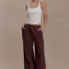 Janayia Cotton Wide Leg Pants – Dark Espresso Janayia Cotton Wide Leg Pants – Dark Espresso