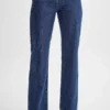 Janine High Waisted Straight Leg Jeans – Dark Blue