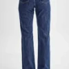 Janine High Waisted Straight Leg Jeans – Dark Blue