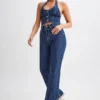 Janine High Waisted Straight Leg Jeans – Dark Blue