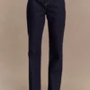 Janine High Waisted Straight Leg Jeans – Washed Indigo Blue