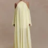 Janni Chiffon Maxi Dress With Hardware – Lemon Lime Janni Chiffon Maxi Dress With Hardware – Lemon Lime