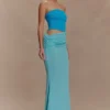 Jasiel Strapless Knit Maxi Dress – Cyan Blue Jasiel Strapless Knit Maxi Dress – Cyan Blue