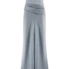 Jasmine Strapless Satin Maxi Dress – Frosted Blue