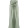 Jasmine Strapless Satin Maxi Dress – Sage Jasmine Strapless Satin Maxi Dress – Sage