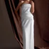 Jasmine Strapless Satin Maxi Dress – White Jasmine Strapless Satin Maxi Dress – White