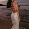 Jasmyn Hot Fix Maxi Dress With Mesh Back – Nude Jasmyn Hot Fix Maxi Dress With Mesh Back – Nude