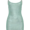 Jasmyn Hot Fix Mini Dress With Mesh Back – Mint