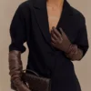 Jasper Faux Leather Elbow Length Gloves – Dark Chocolate Jasper Faux Leather Elbow Length Gloves – Dark Chocolate