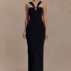 Jaylen Bandage Knit Maxi Dress – Black