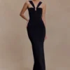 Jaylen Bandage Knit Maxi Dress – Black