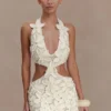 Jaylene Floral Crochet Mini Dress – White Jaylene Floral Crochet Mini Dress – White