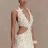 Jaylene Floral Crochet Mini Dress – White Jaylene Floral Crochet Mini Dress – White