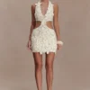 Jaylene Floral Crochet Mini Dress – White Jaylene Floral Crochet Mini Dress – White