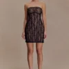 Jeannette Panelled Lace Mini Dress – Black Jeannette Panelled Lace Mini Dress – Black