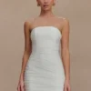 Jianna Strapless Mesh Mini Dress – White Jianna Strapless Mesh Mini Dress – White