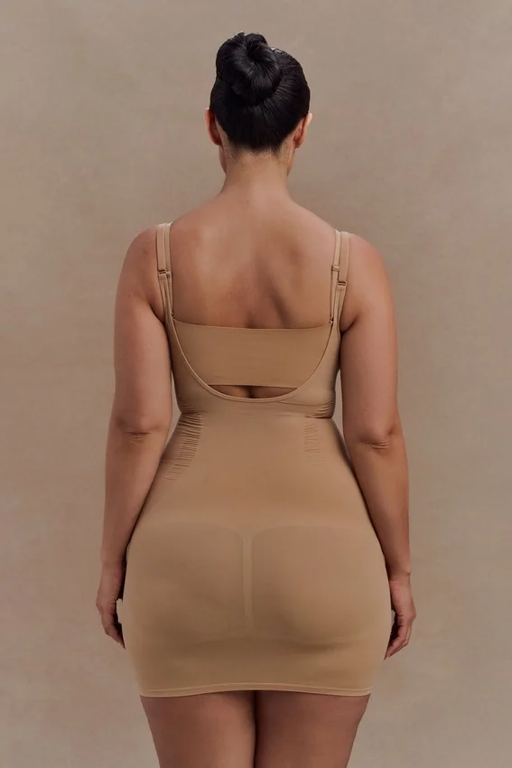 Jocelyn Backless Shapewear Mini Dress – Beige Jocelyn Backless Shapewear Mini Dress – Beige