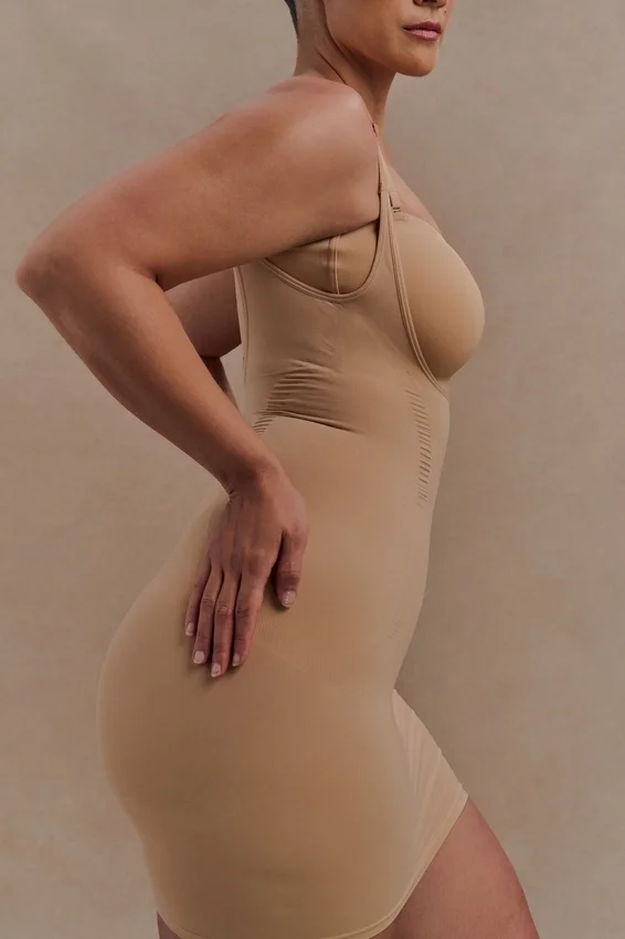 Jocelyn Backless Shapewear Mini Dress – Beige Jocelyn Backless Shapewear Mini Dress – Beige
