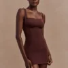 Jocelyn Backless Shapewear Mini Dress – Espresso