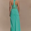 Jonna Chiffon And Mesh Maxi Dress – Lagoon