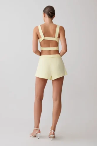 Josephine Cotton Shorts With Waistbands – Lemon