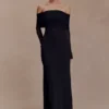 Josie Off Shoulder Mesh Maxi Dress – Black Josie Off Shoulder Mesh Maxi Dress – Black