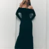 Josie Off Shoulder Mesh Maxi Dress – Black Josie Off Shoulder Mesh Maxi Dress – Black