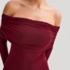 Josie Off Shoulder Mesh Maxi Dress – Wine Josie Off Shoulder Mesh Maxi Dress – Wine