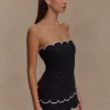 Judith Strapless Scallop Top – Black Judith Strapless Scallop Top – Black