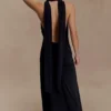 Juliet Slinky Maxi Dress With Scarf – Black Juliet Slinky Maxi Dress With Scarf – Black