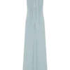 Juliet Slinky Maxi Dress With Scarf – Pale Blue Juliet Slinky Maxi Dress With Scarf – Pale Blue